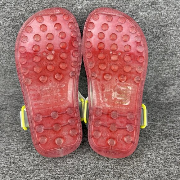 ✅Melissa Papete Rider Sport Sandals Womens 8 Rubber Hook & Loop White/Yellow/Red - Picture 3 of 10